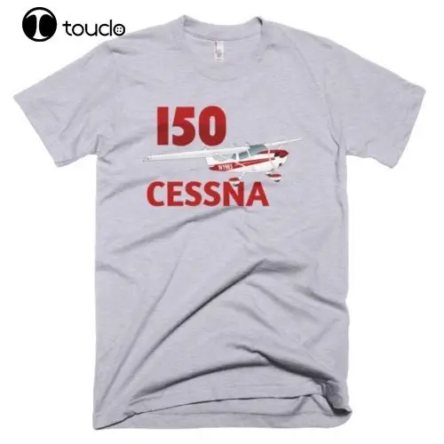 100% хлопок печать мужская летняя футболка с круглым вырезом и Cessna 150 (красный)