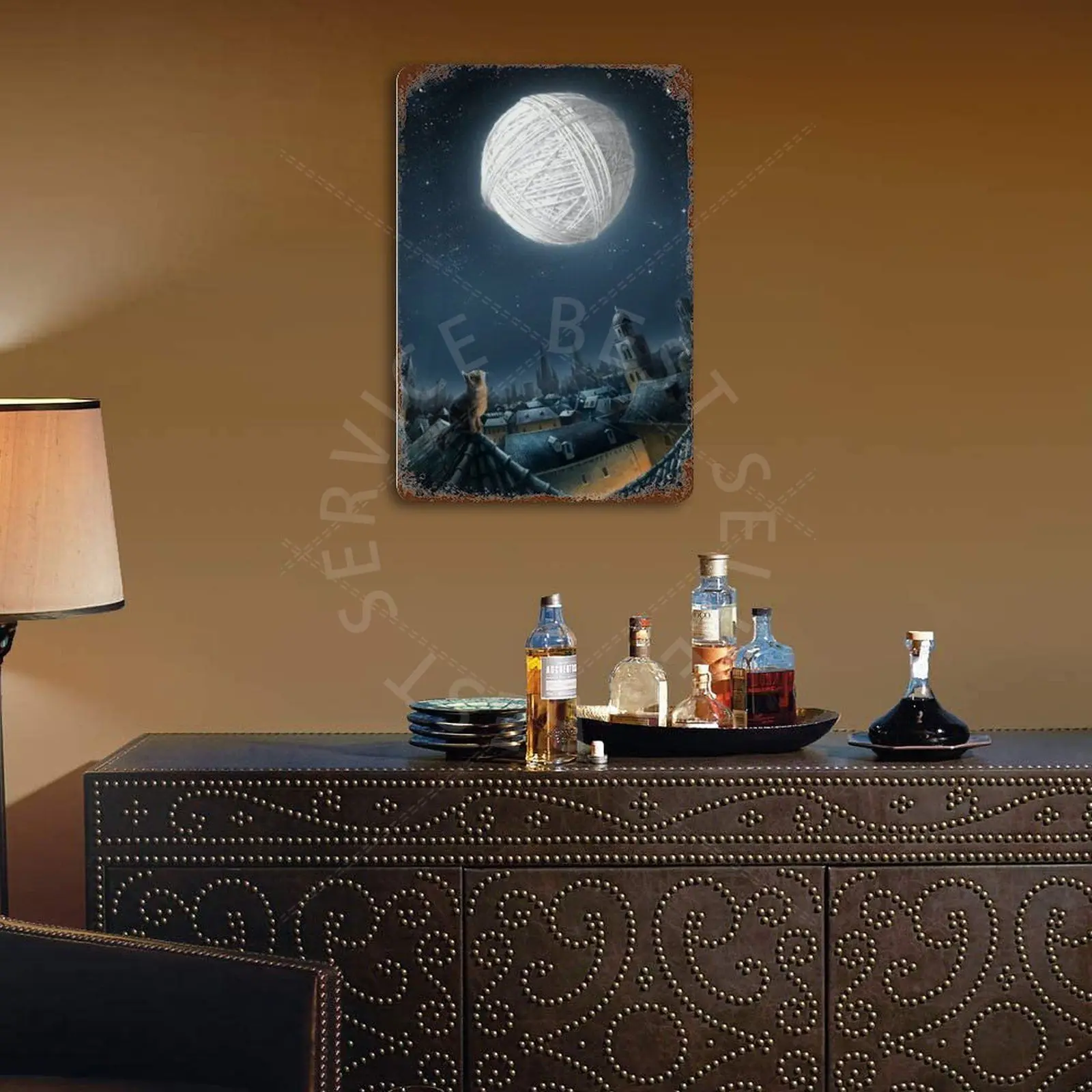 

The Moon In The Cat's Vintage Metal Tin Sign Retro Poster Home Bar Decoration Iron Painting Pub Club Industrial dcor