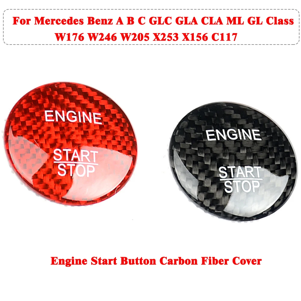 Кнопка запуска двигателя крышка из углеродного волокна для Mercedes Benz A B C GLC GLA CLA ML GL