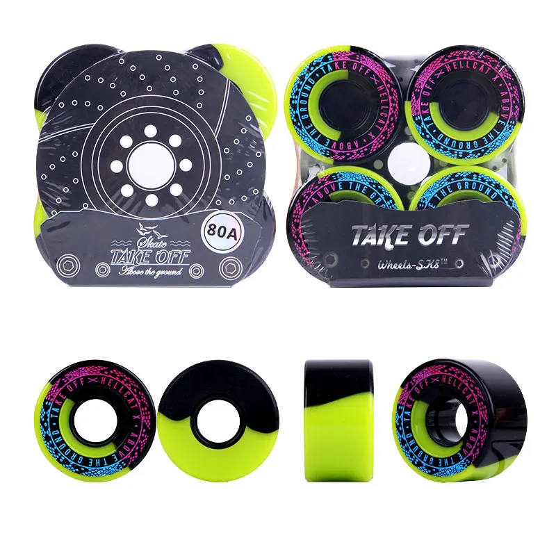 

56*30MM 85A SHR Take Off Almighty Street Skateboard Wheels PU Colorful Mix Soft Wheel Adults Men Women Fancy Stunt Scooter Wheel
