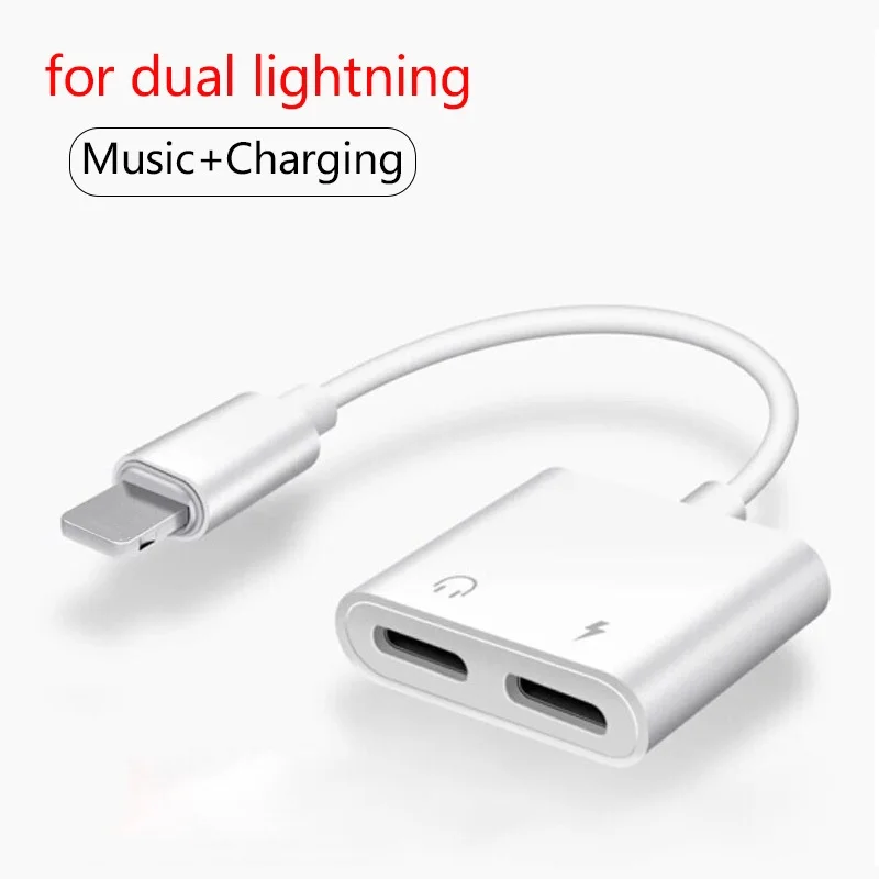2 в 1 Lighting to 3 5 мм конвертер для iPhone 7 8 Plus XS Max XR X зарядка сплиттер прослушивание