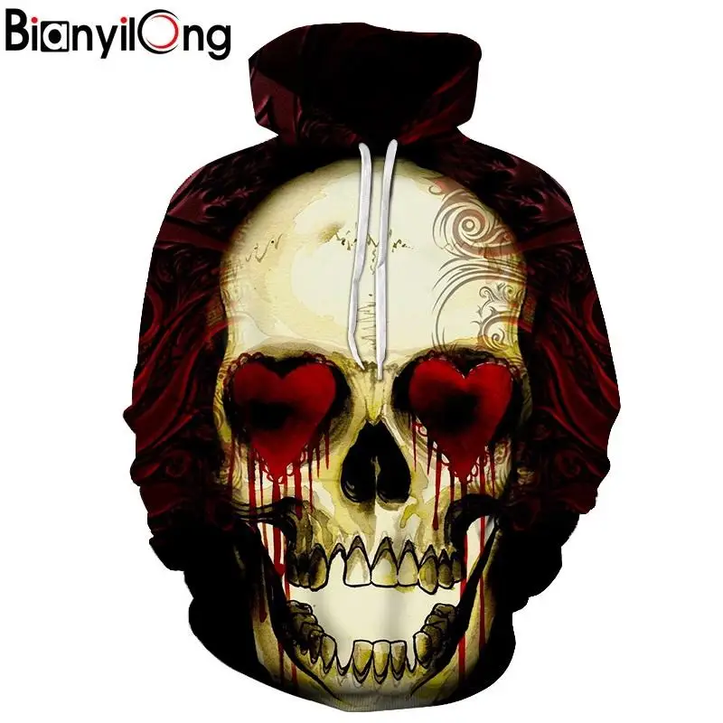 Новые модные мужские/женские 3d толстовки с принтом металлических черепов и