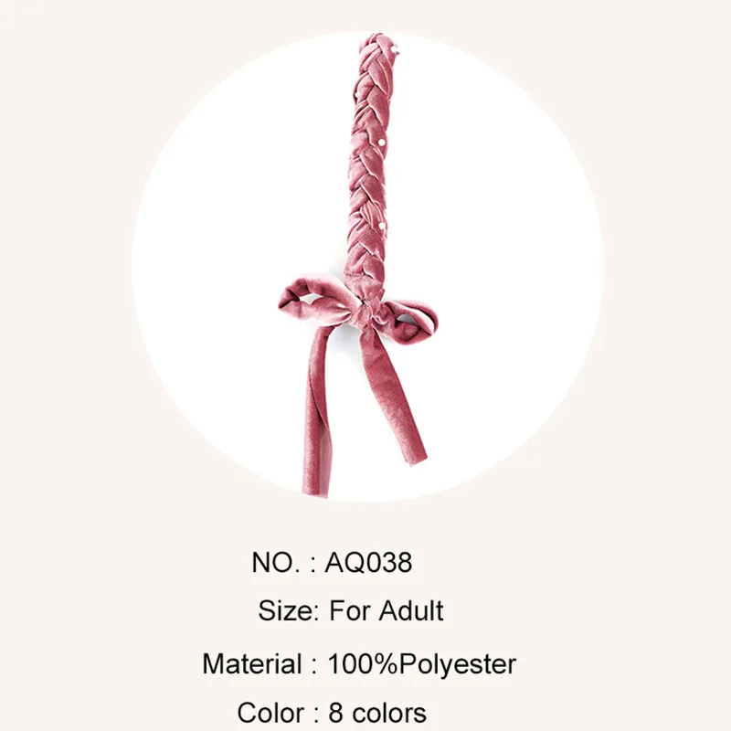 Geebro Женские полосатые бархатные жемчужные косички повязки на голову зимние