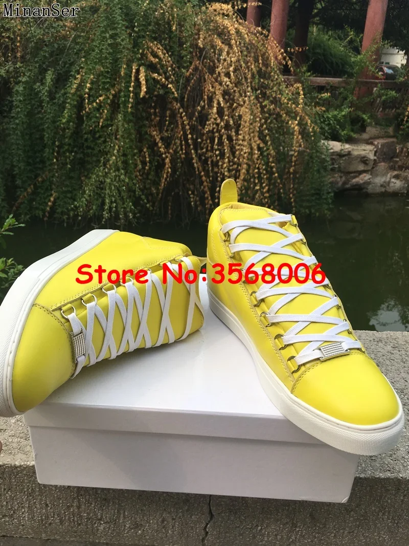 Мужские кроссовки из натуральной кожи со шнуровкой в уличном стиле итальянский