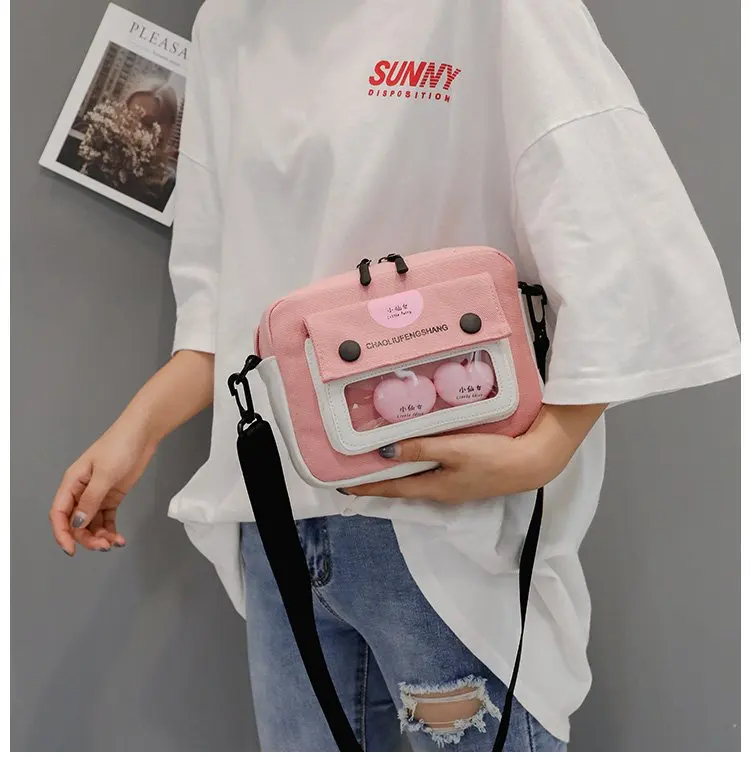 2020 Холст хит сезона прозрачные Покер Мини сумка Мобильный телефон портмоне пара