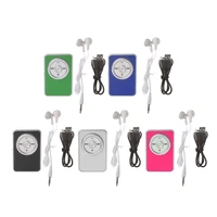 mini clip music media mp3 player support tf sd card with earphone usb cable