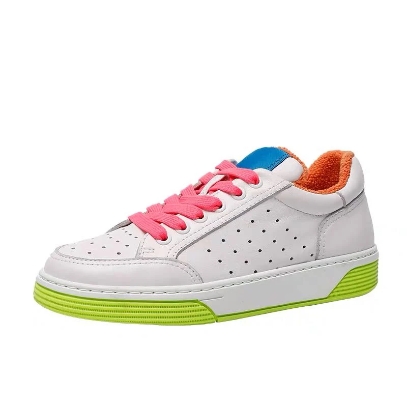 

women's sneaker luxury shoes loafers flats casual woman Breathable genuine leather board sports female 42 Shoes