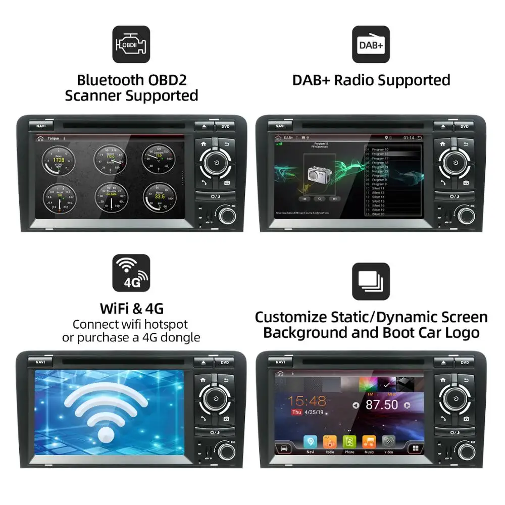4/6 Core Android 10 автомобильный DVD GPS для Audi A3 2006-2011 с dvd-плеером Радио стерео аудио авто