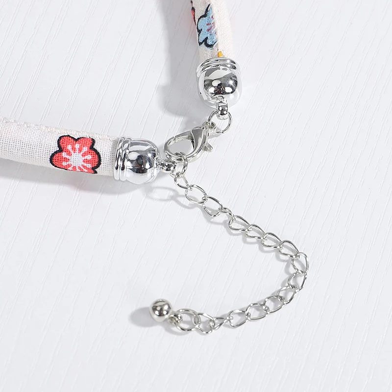 

With Bell Funny Cat Collars Bohemia Pet Supplies Colorful Adjustable Collar Japanese Style Adjustable Pet Cat Collar 2021