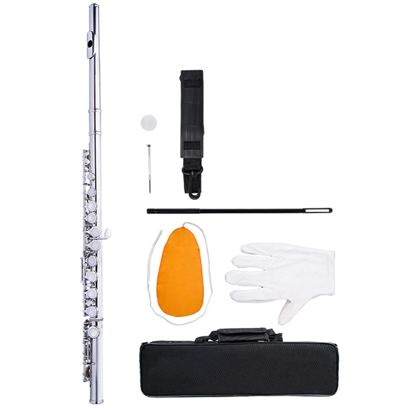 Наоми флейта из мельхиора Посеребренная 16 закрытых отверстий C Key|Флейта| |