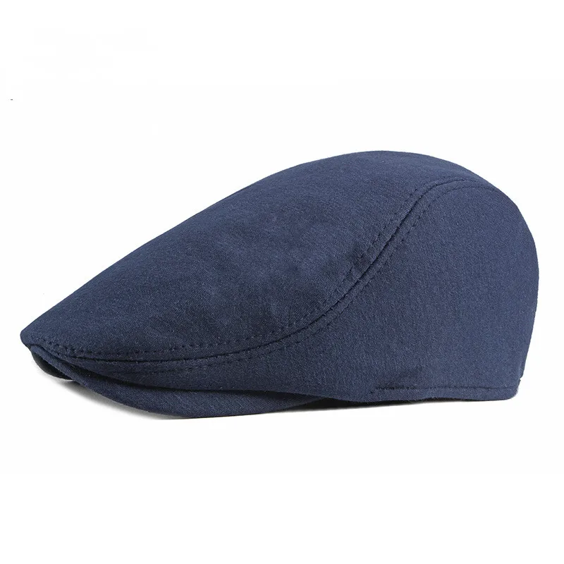 

2022 Spring Autumn Cotton Solid Color Newsboy Caps Flat Peaked Cap Men and Women Painter Beret Hats 09