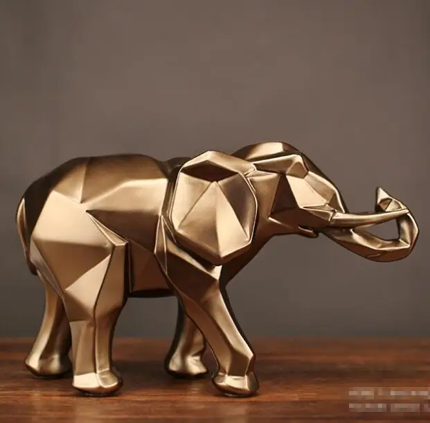 

Gold Modern Geometric Gold Elephant Resin Home Decoration Accessories Crafts Sculpture Statue Jewelry Ornaments
