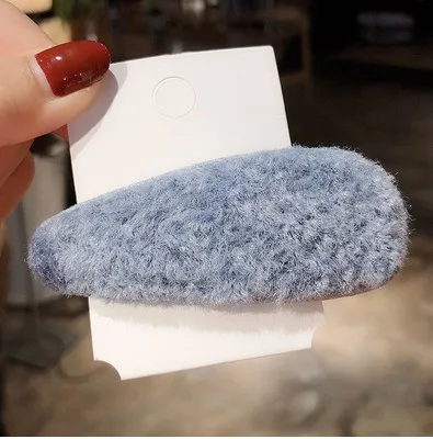 3pcs blue Новинка, 3 шт./комплект, корейские зимние мягкие плюшевые принадлежности для волос для девочки, женские заколки для волос с искусственным мехом, заколки для девочек, заколки для волос - Цвет: 3pcs blue