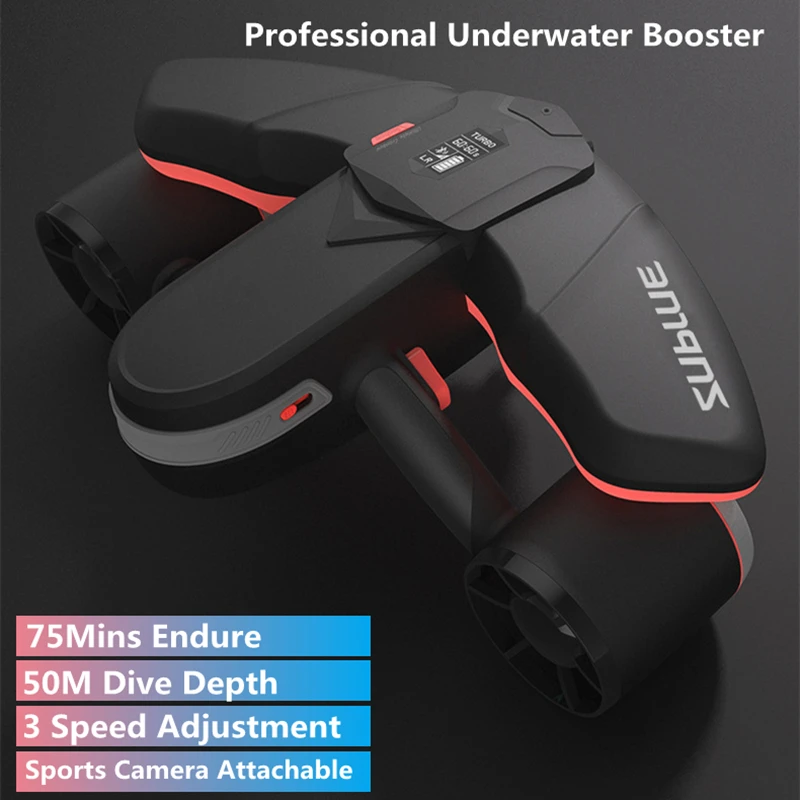 

Buoyancy Cabin Professional Underwater Booster 3-Speed 50M Dive Depth Camera Attachable OLED Display One Hand Mode Swiming Toys