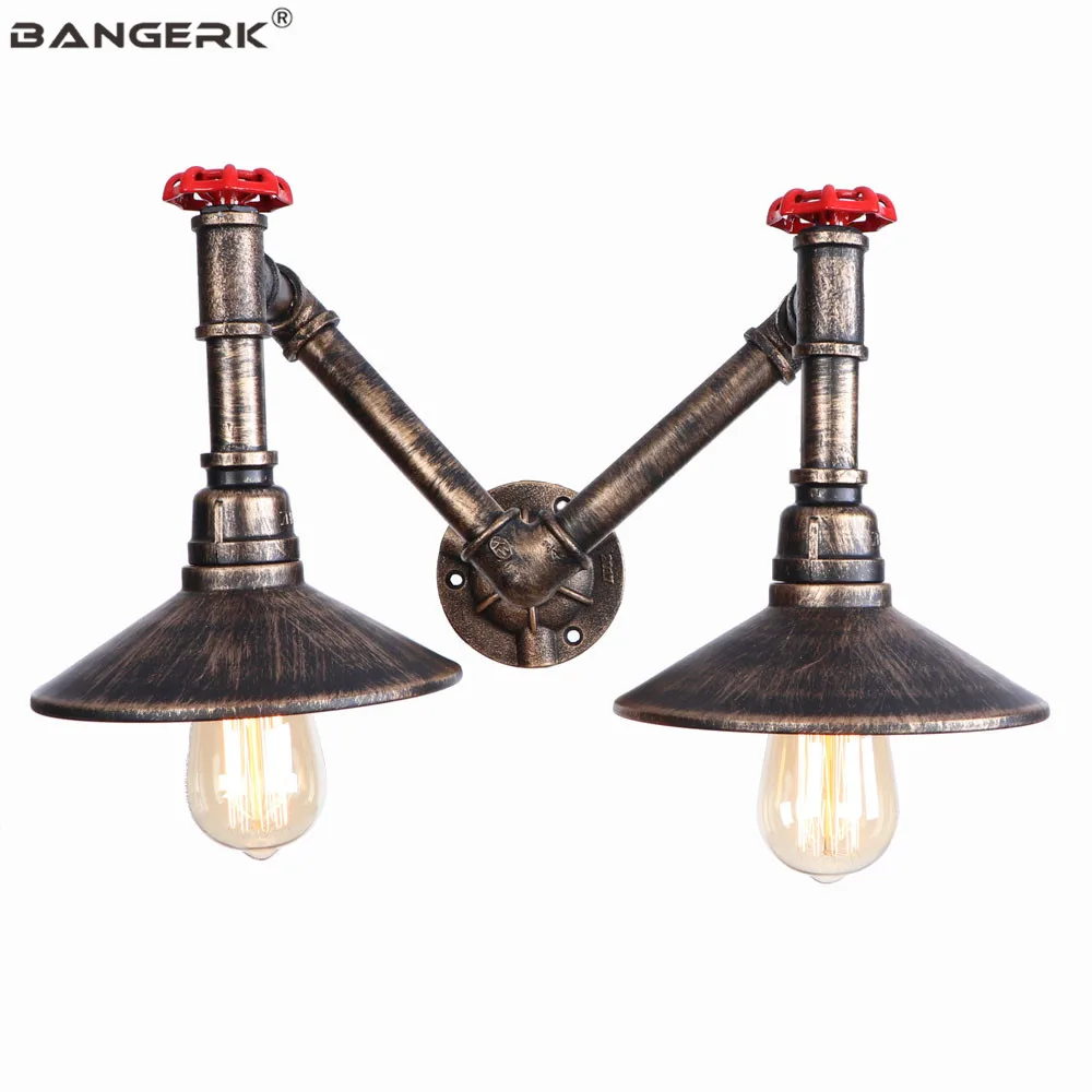 Настенный светильник в стиле индастриал с клапаном и водопроводной трубой s