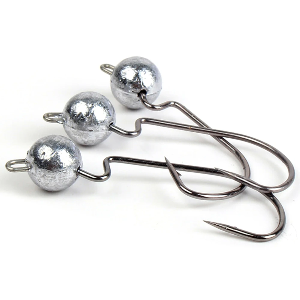 Lixada 10 шт. рыболовные крючки джиг головки Крючки для Червяков Кривошип басов