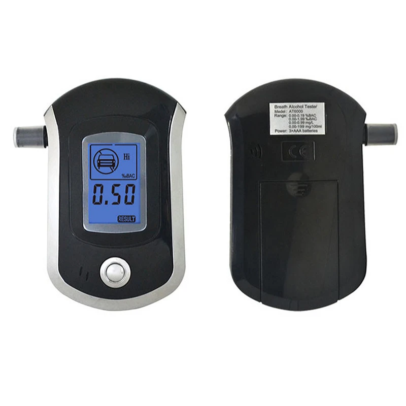 

Digital Breath Alcohol Tester Professional Breathalyzer AT6000 Alcohol Breath Tester Alcohol Detector LCD Display