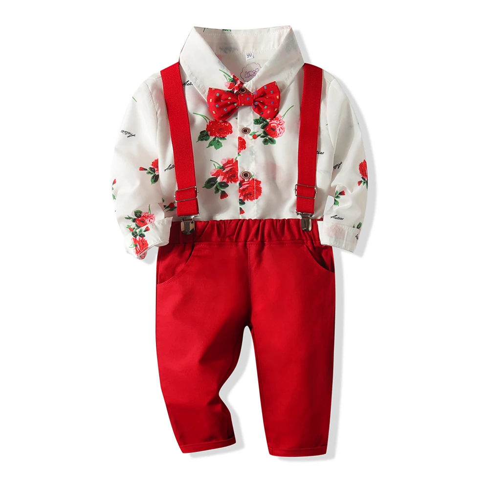 Kimocat/осенне-зимние детские костюмы джентльмена для мальчиков рубашка с длинными