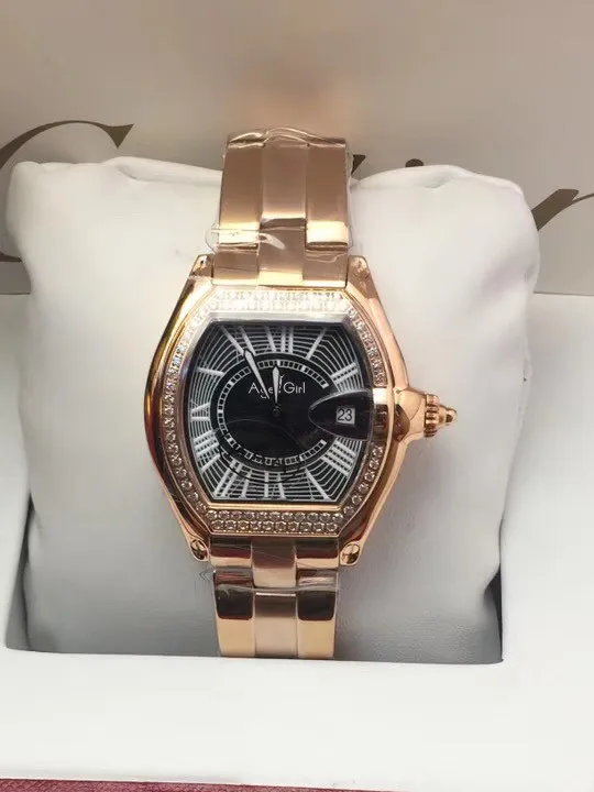 

Top Classic New Men Women Sport Stainless Steel Japanese Quartz Sapphire Silver Diamond Gold Pink Black Classical Watches
