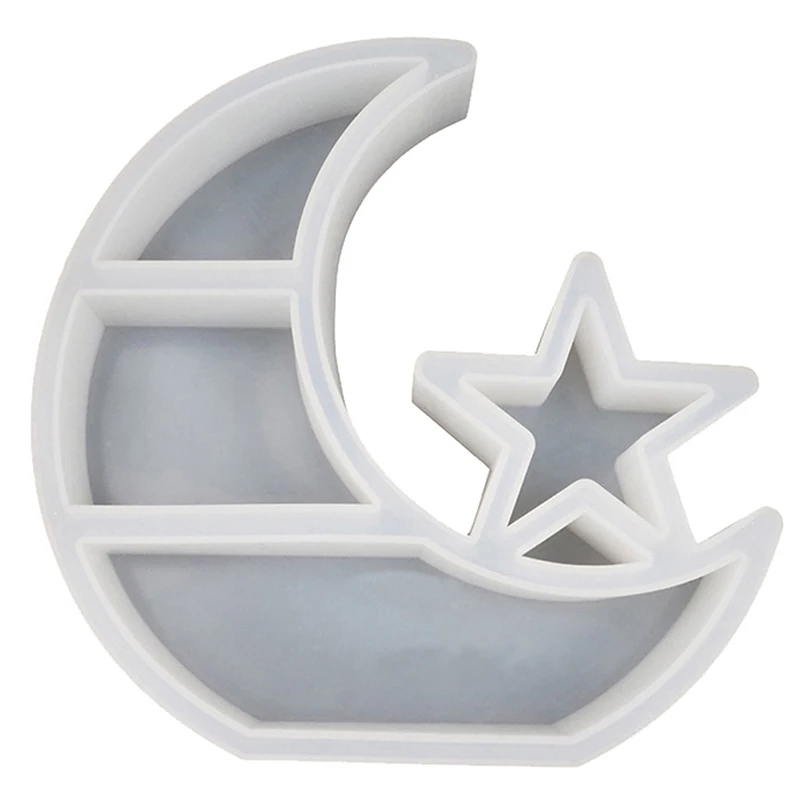 

Большой поднос в виде полумесяца, форма для смолы, полка в виде Луны, звезды, хрустальный поднос для ювелирных изделий, формы для литья смолы,...