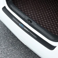for geely emgrand ec7 ec8 ck atlas leather car rear bumper stickers for carbon fiber protector car trunk protection plate film