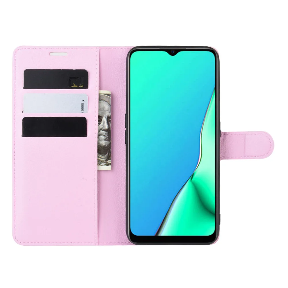 Розовый A9 или A11x чехол для OPPO A9() A11-X чехол-кошелек с отделением для карт в виде книги кожаный защитный чехол с Откидывающейся Крышкой черный 9A A9- A11 X - Цвет: Розовый