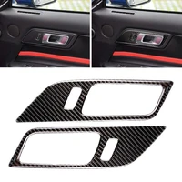80 hot sales%ef%bc%81%ef%bc%81%ef%bc%812pcs carbon fiber car interior door handle frame sticker fit for ford mustang
