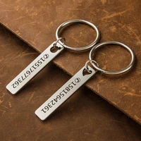 drive safe engrave tel number simple keychain personalized text name key chain stainless steel gift for him couple keyring