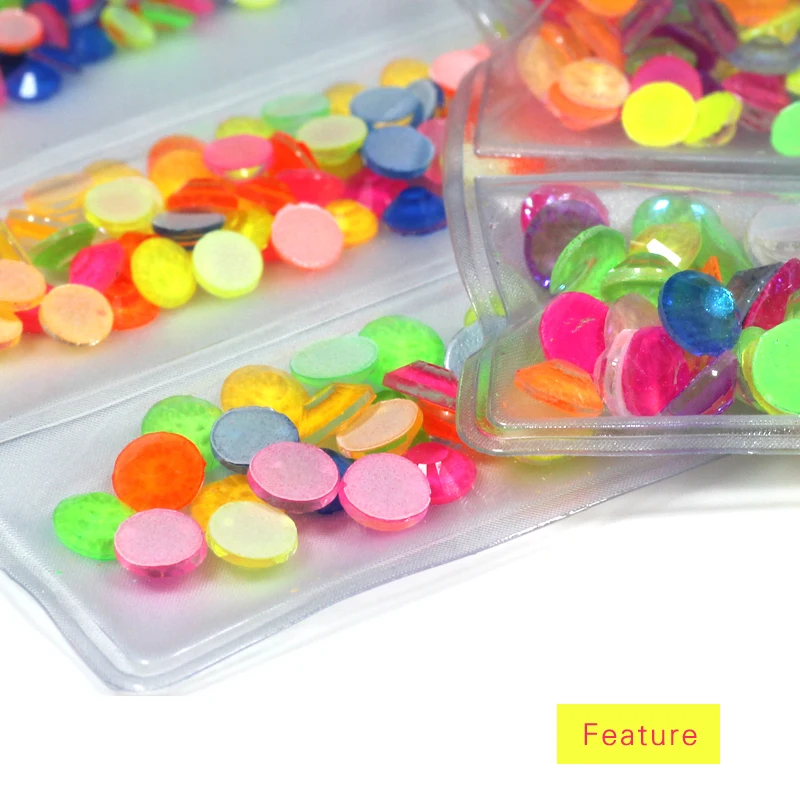 Микс Размер флуоресцентные светящиеся стразы s Серебристые Стразы без горячей