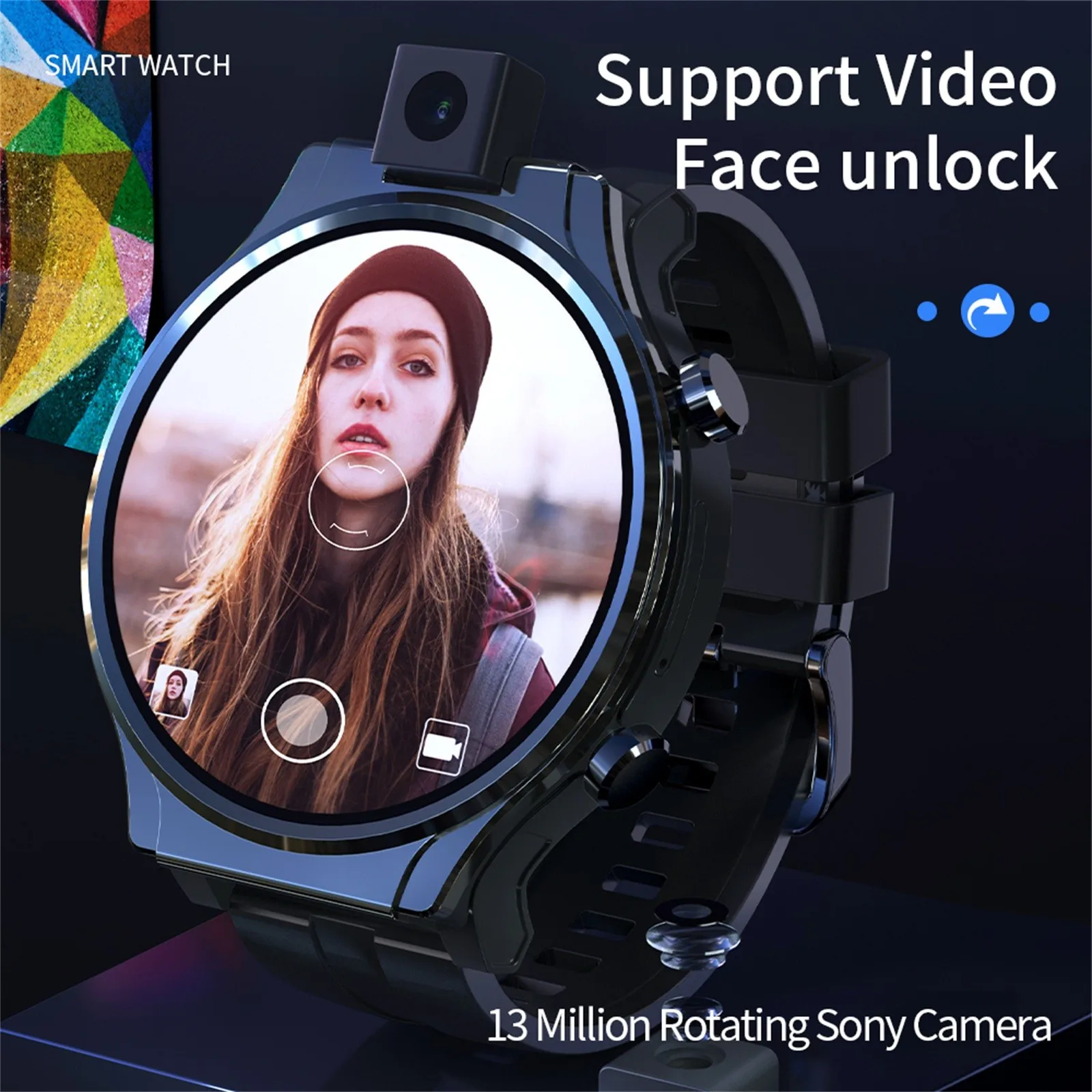 

Смарт-часы Apple Watch Pro 4g, 4 + 64 ГБ, 13 МП, 1600 мА · ч, 2,1 дюйма, Android 10, Wi-Fi, Gps