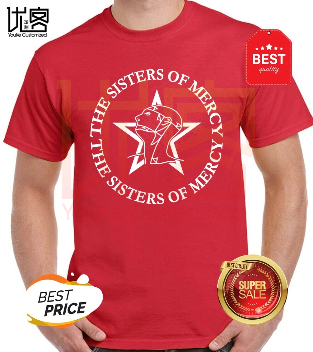 Сестры милосердия логотип в стиле рок гот пост Панк футболка Для мужчин летняя