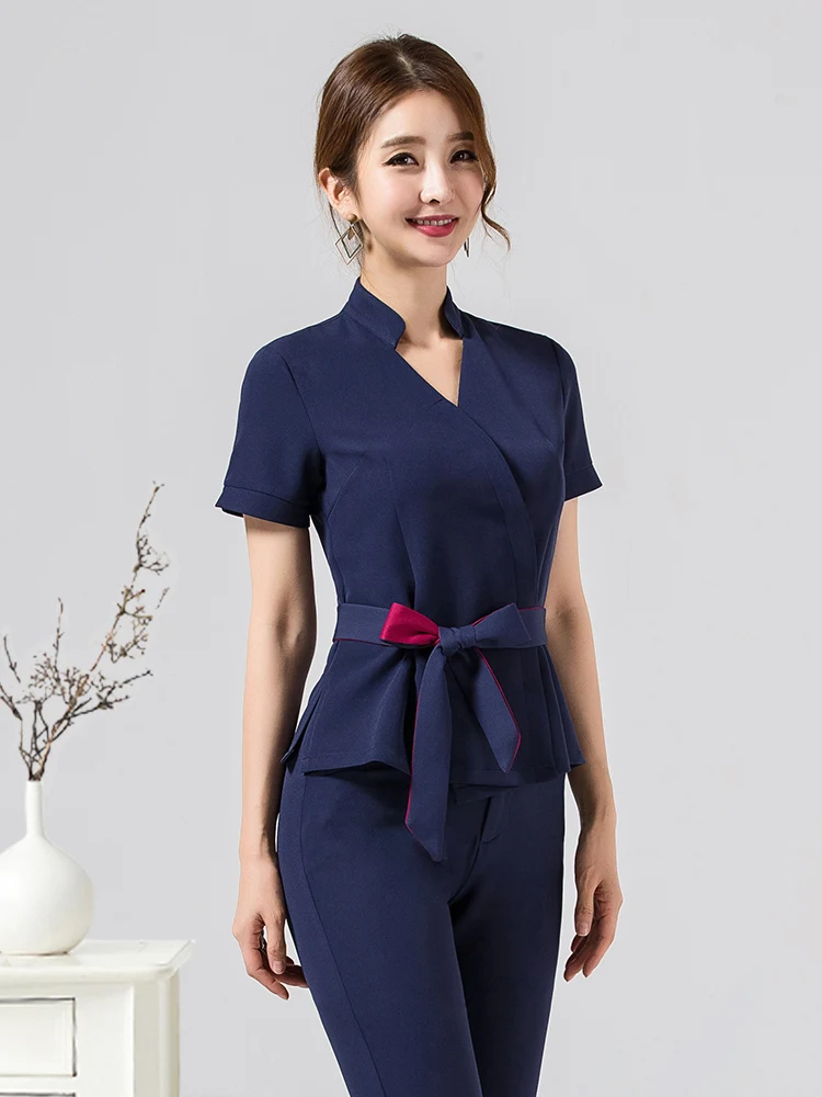 Spa uniform for beauty salon the cosmetologist thai massage smocks work Beauty uniforms foot bath technician costume |