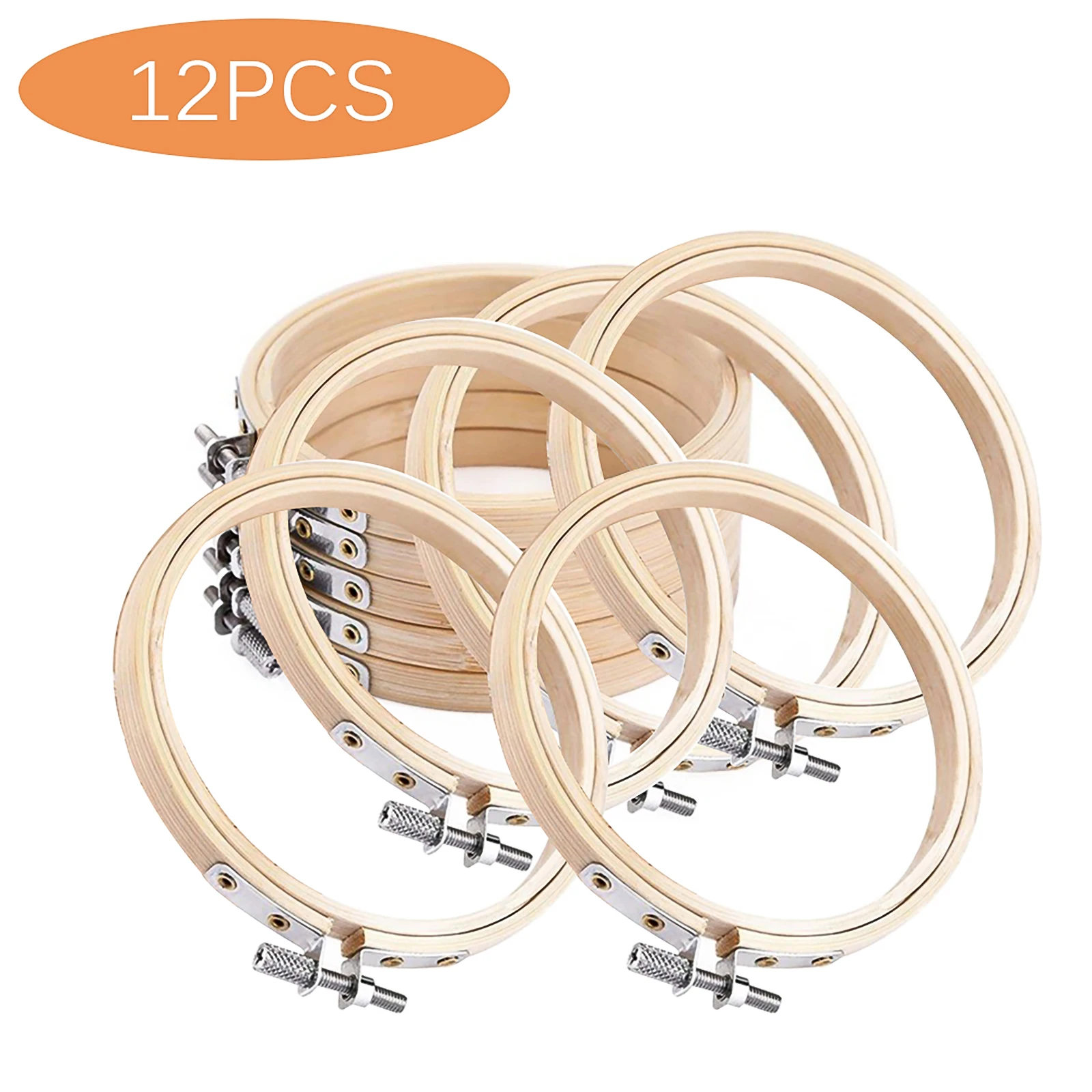 

Moisture-Proo Embroidery Hoop 12 Pcs/Set Bamboo Circle Cross Stitch Hoop Ring 8cm Exquisite Stitchwork Hoop For Embroidery Lover