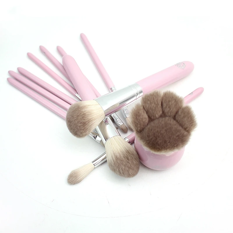 Набор профессиональных кистей для макияжа из 12 предметов кисти + сумка кошек Brochas