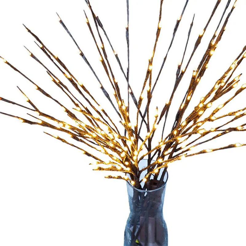 20 Bulbs LED Willow Branch Lamp Battery Powered Decorative Light Tall Vase Filler Twig Lighted For Home Decoration | Лампы и освещение