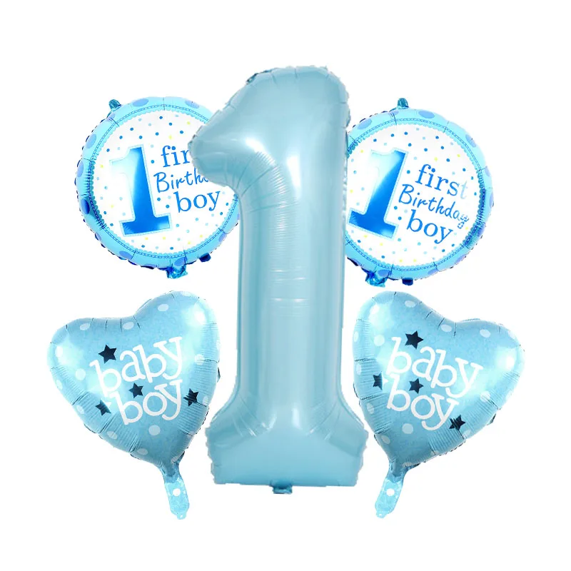 5pcs1st. boy set2 5 шт./лот, Детские фольгированные воздушные шары, гелиевые шары для мальчиков и девочек, для дня рождения, вечеринки, девичьи украшения, air balao, Классические игрушки - Цвет: 5pcs1st. boy set2