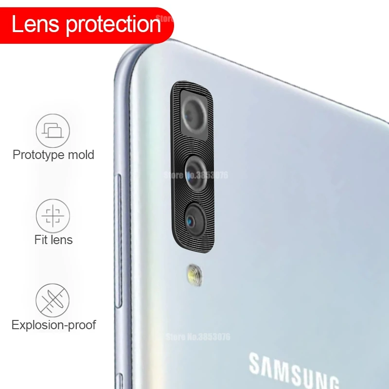 Защита объектива камеры для samsung Galaxy A50 A30 Защита камеры покрывающие кольца для samsung A50 A30 защитный пластинчатый металл кольцо