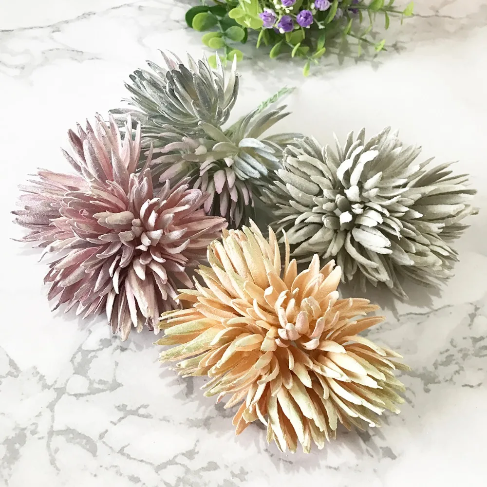 

6pcs Plastic floristics artificial plants wedding decorative flowers needlework brooch vases for home decor christmas garland