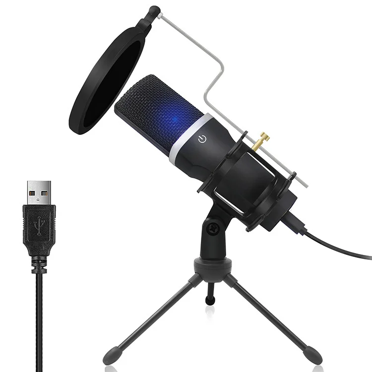 

Металлический конденсаторный USB-микрофон для записи голоса