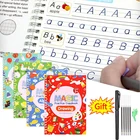 Новая волшебная тетрадь для упражнений, Многоразовые Детские игрушки для письма английским номером и буквами, тетрадь для 3d-каллиграфии Монтессори