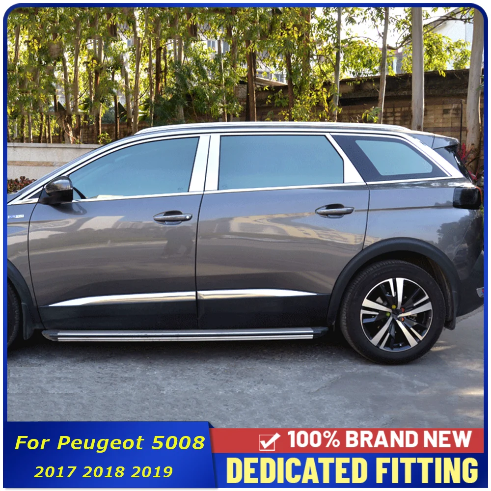

2017 2018 2019 For Peugeot 5008 Car Window Trims Stainless Steel Window Center Pillar Moulding Cover Trims Sticker Decoration