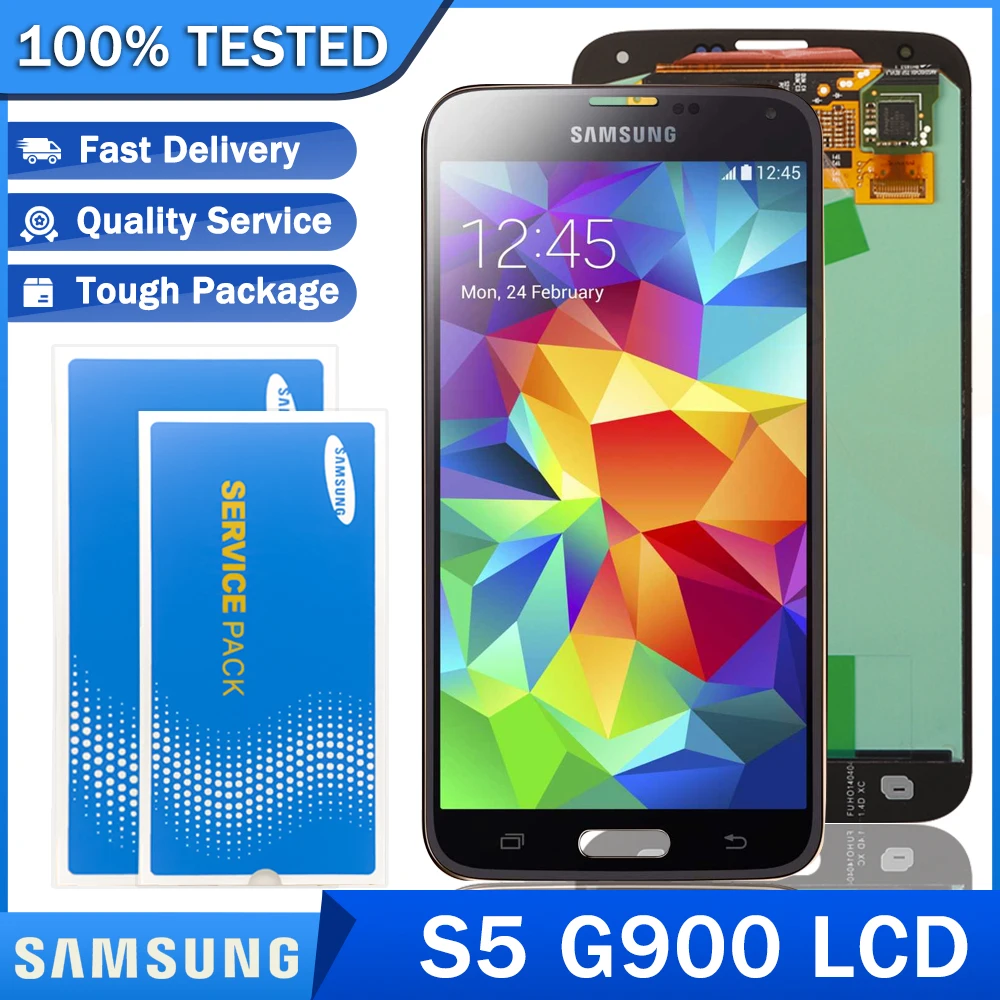 Оригинальный ЖК дисплей 5 1 дюйма для SAMSUNG Galaxy S5 G900 G900F G900H Super AMOLED с рамкой сенсорный