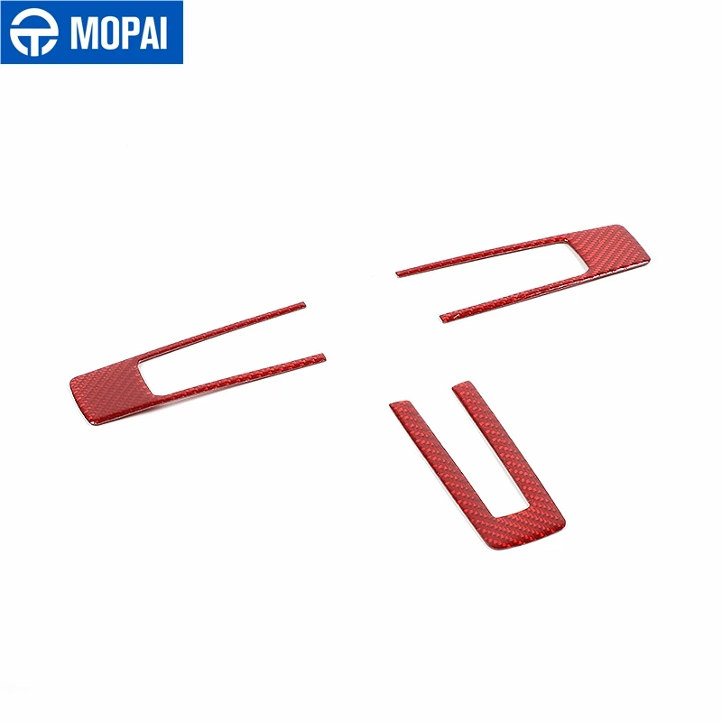 

MOPAI Carbon Fiber Car Steering Wheel Button Frame Decoration Cover Stickers for Ford Mustang 2009-2013 Interior Accessories