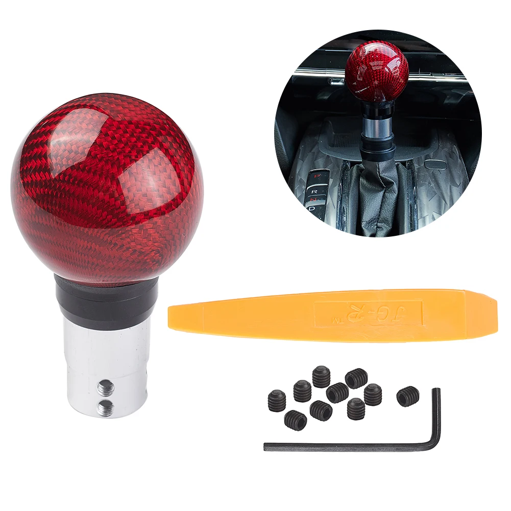 

Ручка переключения передач из углеродного волокна, рычаг переключения передач в автомобиле, с круглой ручкой