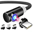 Магнитный кабель Micro USB Type-C, Магнитный зарядный кабель с поворотом на 90 градусов для iPhone 11 Pro Max, линия передачи данных, 2020