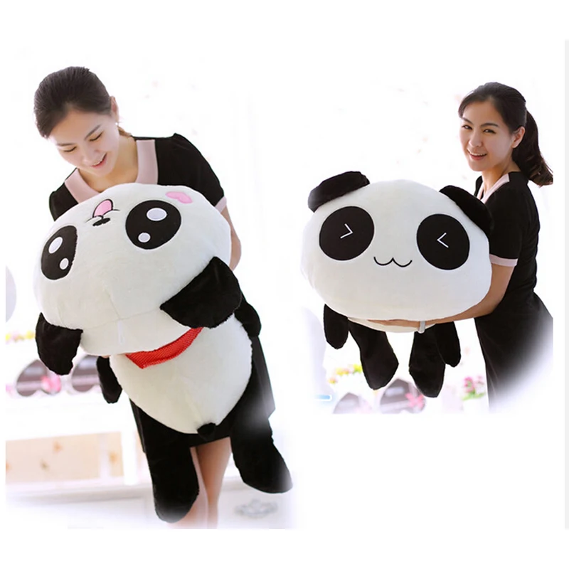 

45cm/55cm Cute Cartoon panda plush Toys Smile panda Pillow Doll with hearts on face For Kids Girls gift