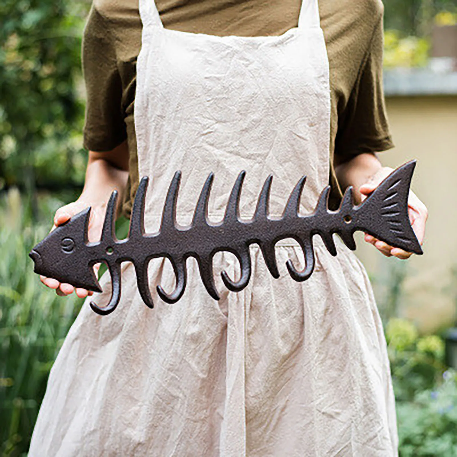 Креативная винтажная вешалка для пальто Fish из металлического железа с милыми настенными крючками в виде рыбы и костяного брелока для ключей садовой декорации.