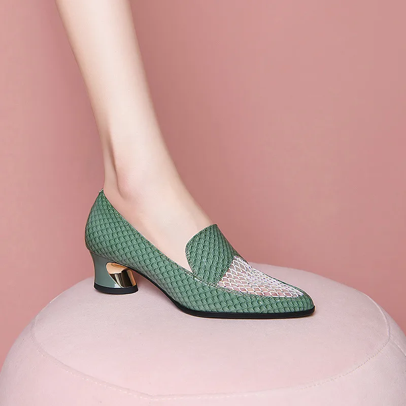 

Smeeroon 2021 Newest Pumps Women Patent Leather Single Shoes Hollow Out Mesh Spring Summer Single Shoes Ladies Casual Shoes