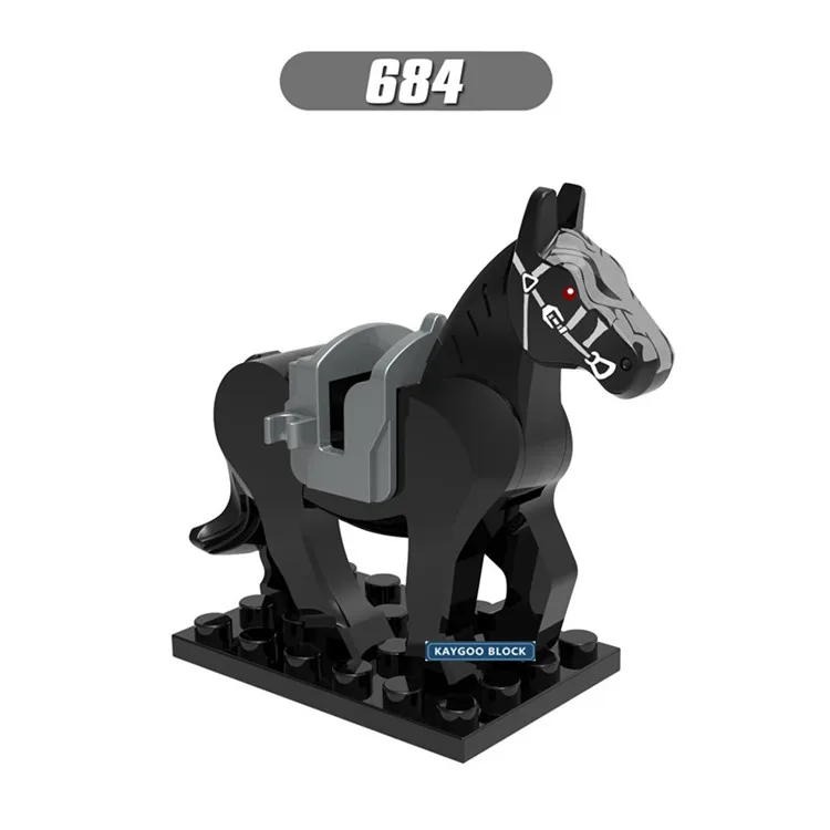 684 Одиночная X0169 рыцарь лошадь Тигр пантера животные серии строительные блоки Набор Кирпичи Модель игрушки для детей - Цвет: 684