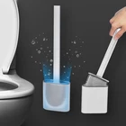 Новая силиконовая щетка для унитаза Wc borstel Гибкая щетка для мытья головы настенный держатель toiletborstel простая чистка набор аксессуаров для ванной комнаты
